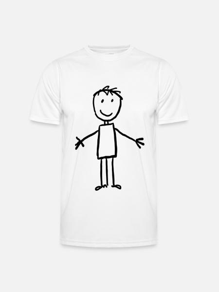 Funny Stick Figure Hug Design - Men's Functional T-Shirt - white