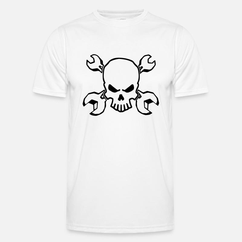 TOOLSKULL - 1C - Männer Funktions-T-Shirt - Weiß