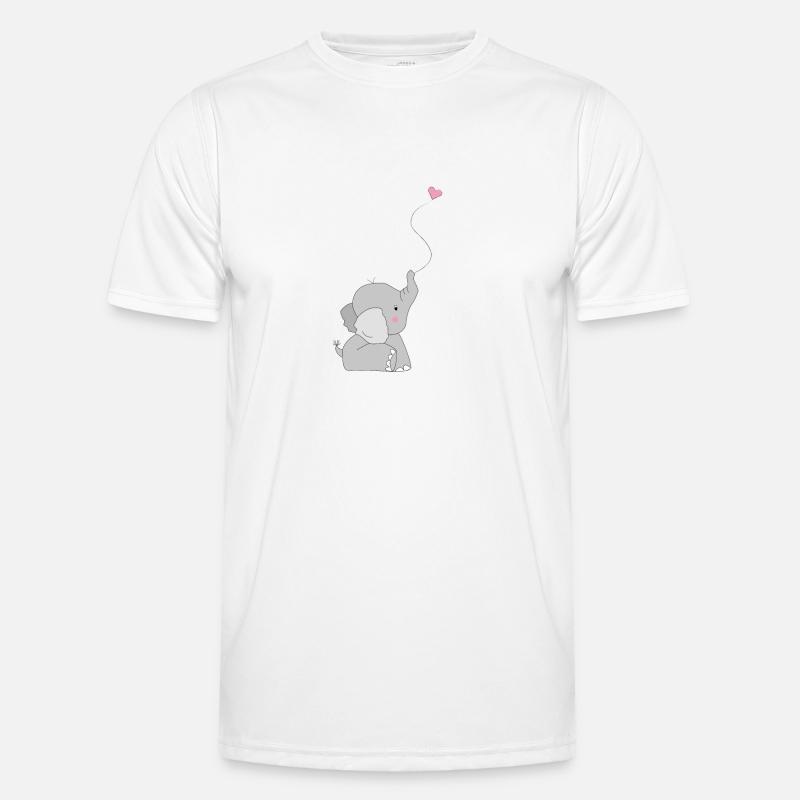 Eddi Elefant - presente - idea actual - Camiseta funcional para hombres - blanco