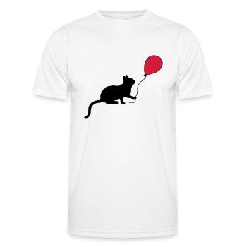 Roter Luftballon Kätzchen spielt - Männer Funktions-T-Shirt - Weiß - Vorne - AI Model Male 178 dark (178cm)