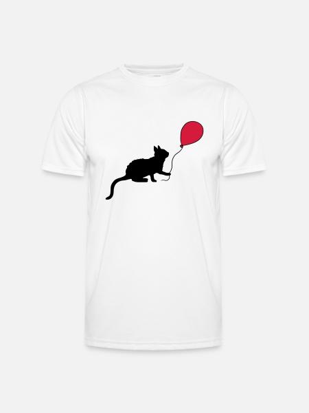 Red Balloon Kitten Plays - Men's Functional T-Shirt - white
