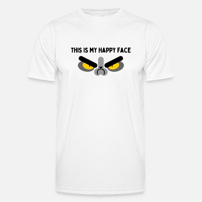 Grumpy Face - Men's Functional T-Shirt - white
