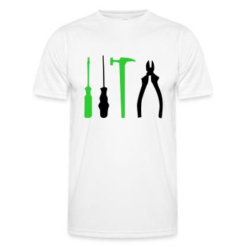 outil - T-shirt sport Homme - blanc - Devant - AI Model Male 178 dark (178cm)