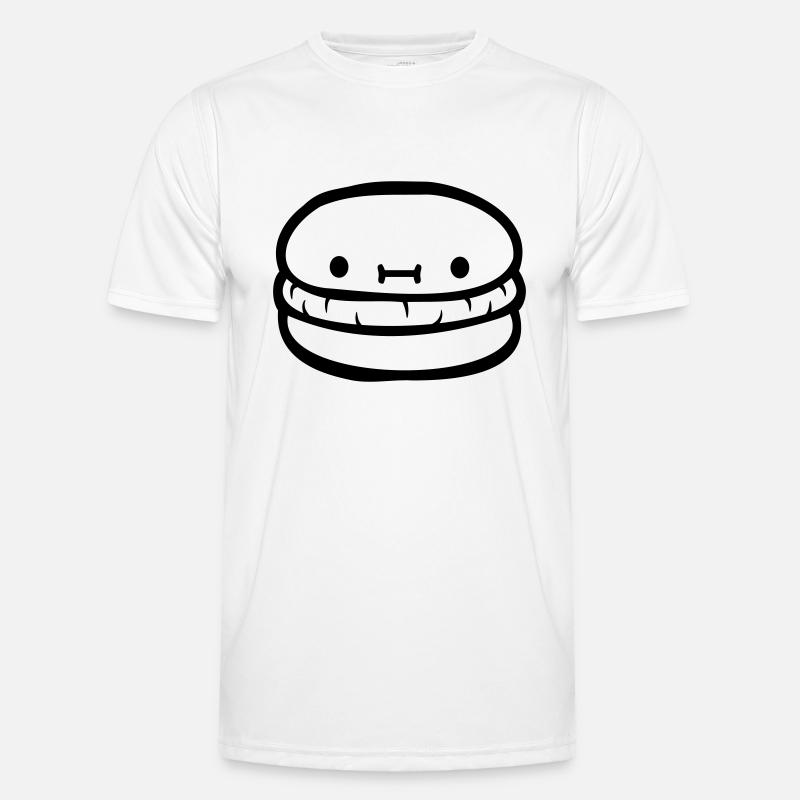 Burger cute face - Men's Functional T-Shirt - white