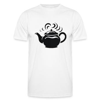 Steaming Teapot - Men's Functional T-Shirt - white - Front - AI Model Male 178 dark (178cm)