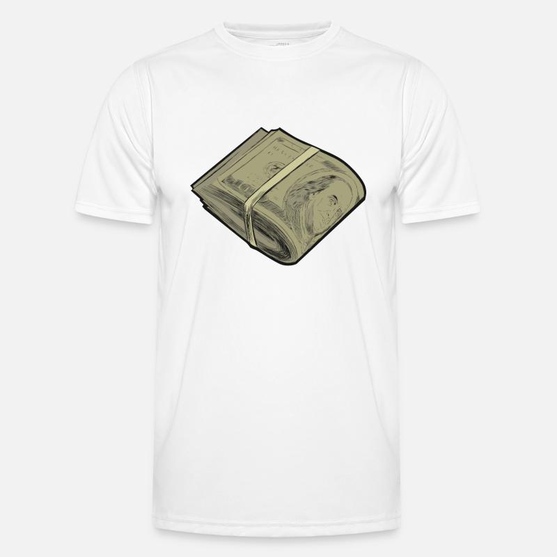 Dollar roll currency bundle design - Men's Functional T-Shirt - white