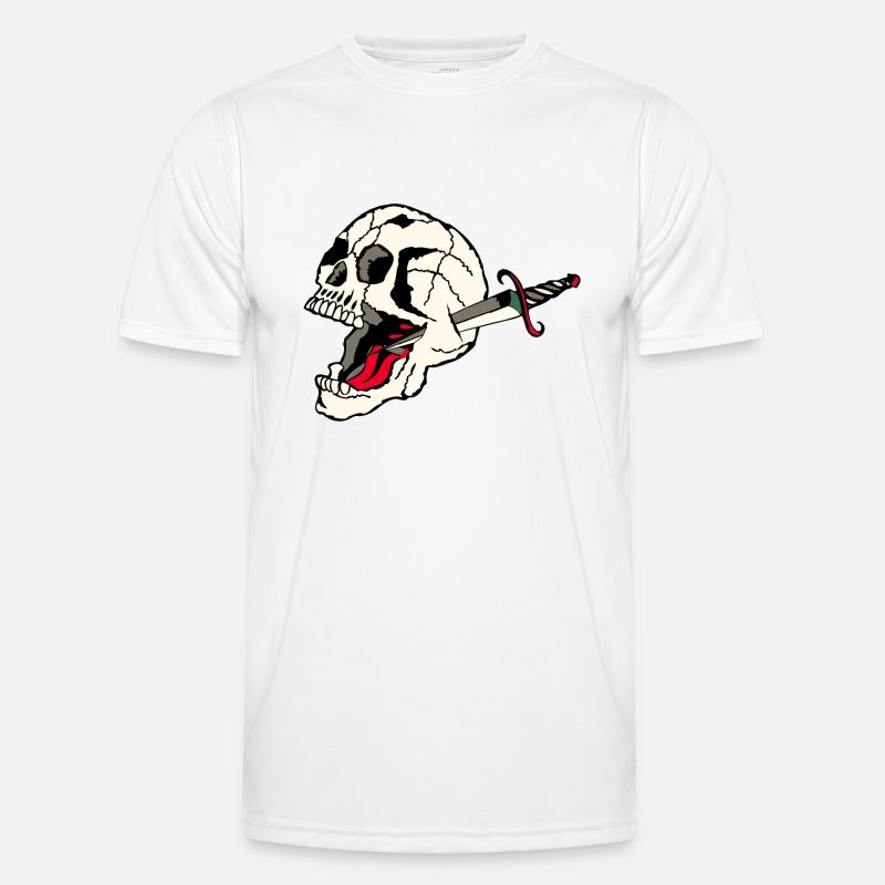skull pierces old school death bud dagger Men's Functional T-Shirt