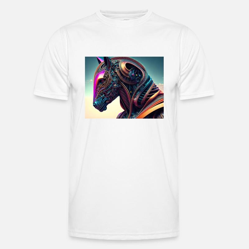 Mechanical horse head - Men's Functional T-Shirt - white