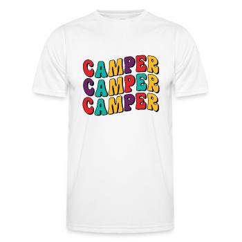 T-shirt de camping-car rétro – Colorful Vintage Vibes - T-shirt sport Homme - blanc - Devant - AI Model Male 178 dark (178cm)