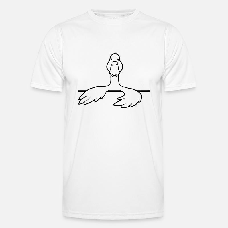 Comic Gans hinter Mauer Männer Funktions-T-Shirt