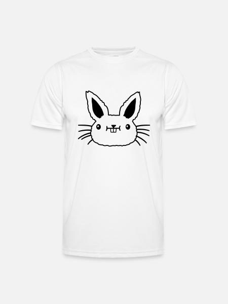 Face little kawaii rabbit - Men's Functional T-Shirt - white