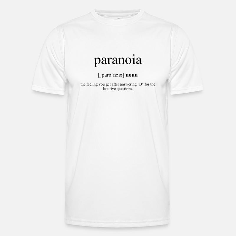 Paranoia Definition Dictionary Männer Funktions-T-Shirt