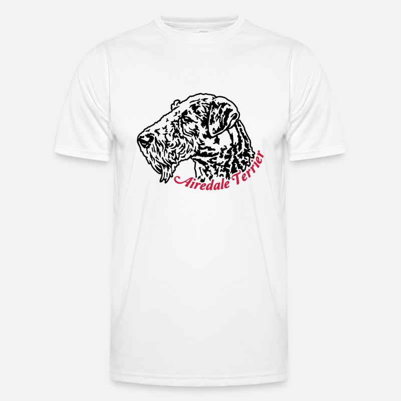 614 Airedale Terrier - Männer Funktions-T-Shirt - Weiß