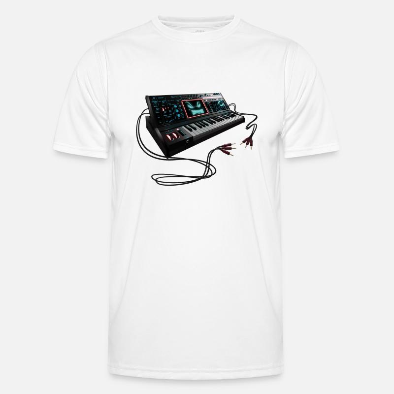 Synth Bot Coloured - Synthesizer Männer Funktions-T-Shirt