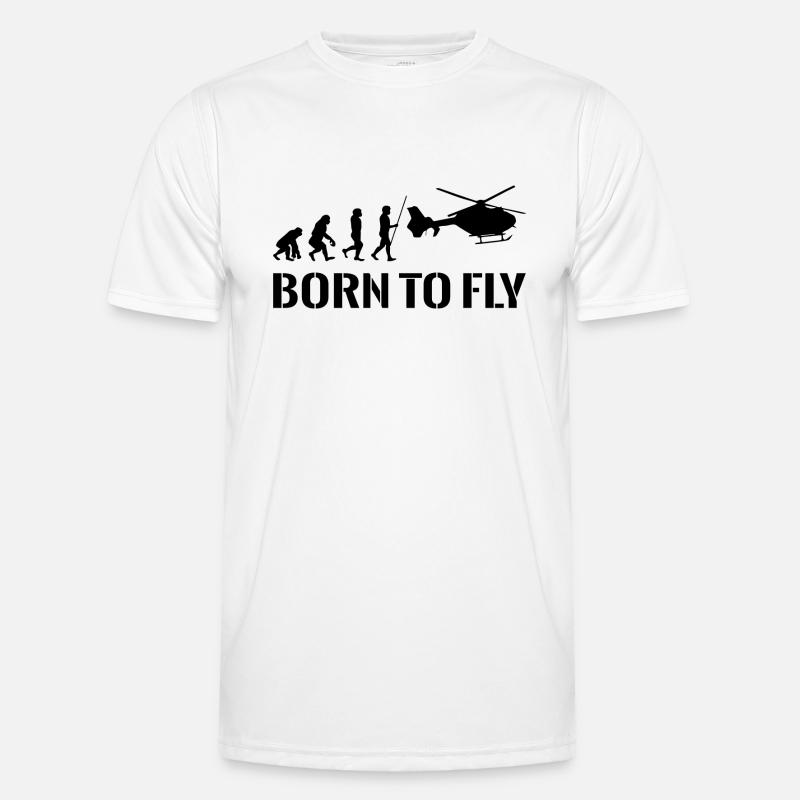 Hubschrauber Pilot Evolution Geschenkidee - Männer Funktions-T-Shirt - Weiß