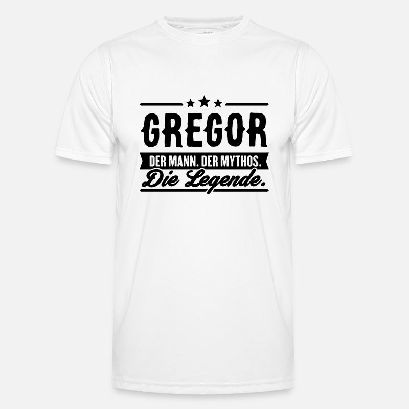 Mann Mythos Legende Gregor - Männer Funktions-T-Shirt - Weiß