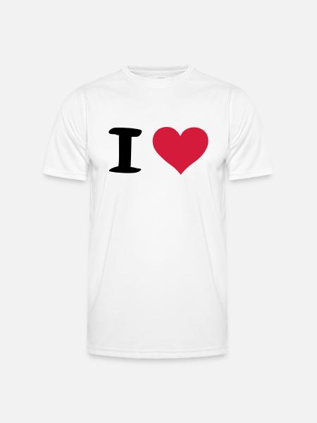 i heart - Männer Funktions-T-Shirt - Weiß