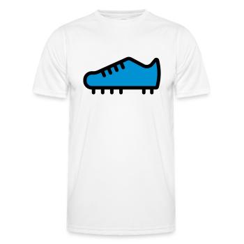 football boot - Men's Functional T-Shirt - white - Front - AI Model Male 178 dark (178cm)