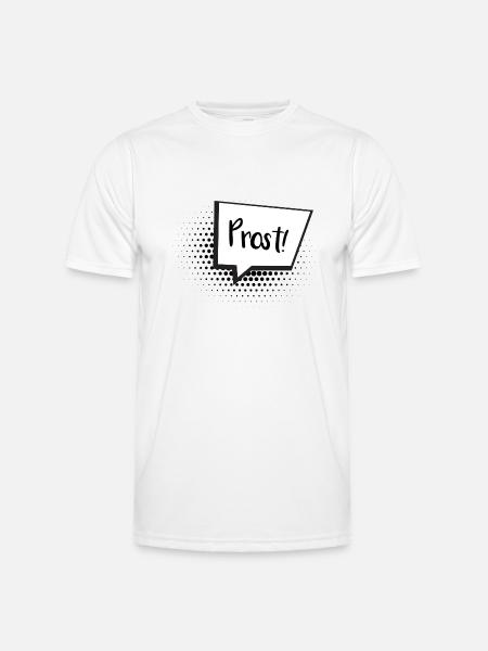 Prost Sprechblase - Männer Funktions-T-Shirt - Weiß