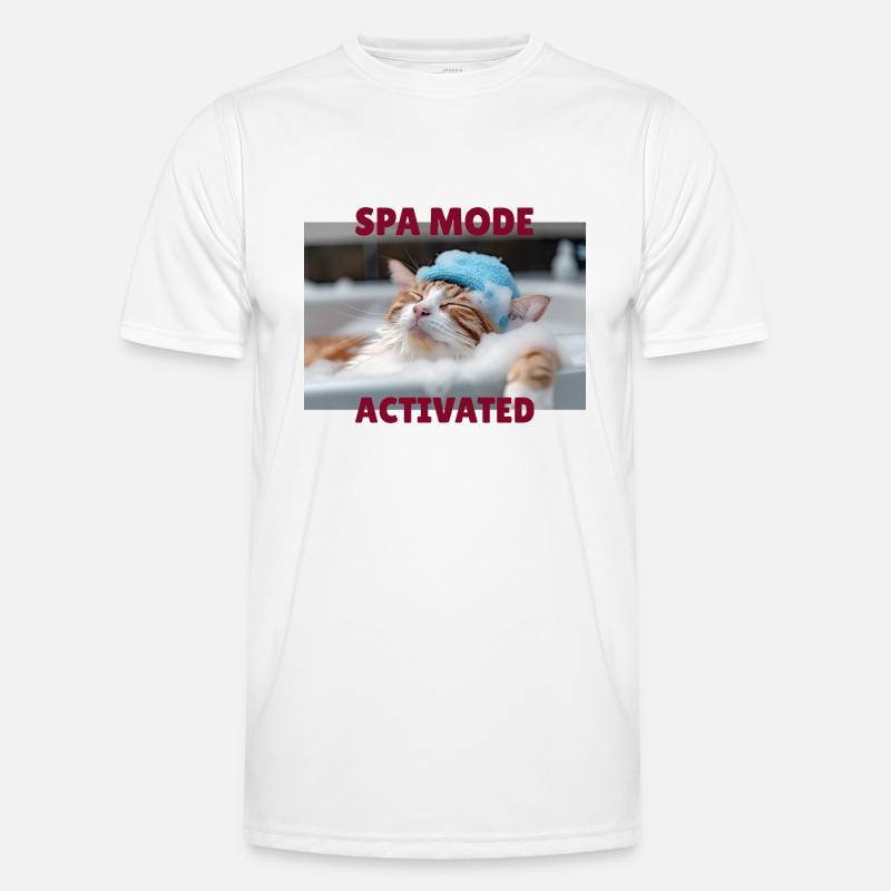 Spa-Modus Katze Männer Funktions-T-Shirt