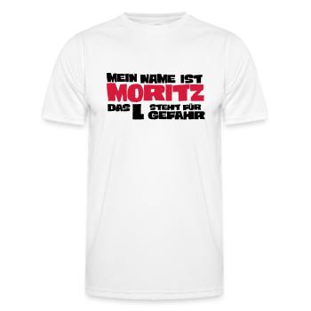 moritz - Men's Functional T-Shirt - white - Front - AI Model Male 178 dark (178cm)