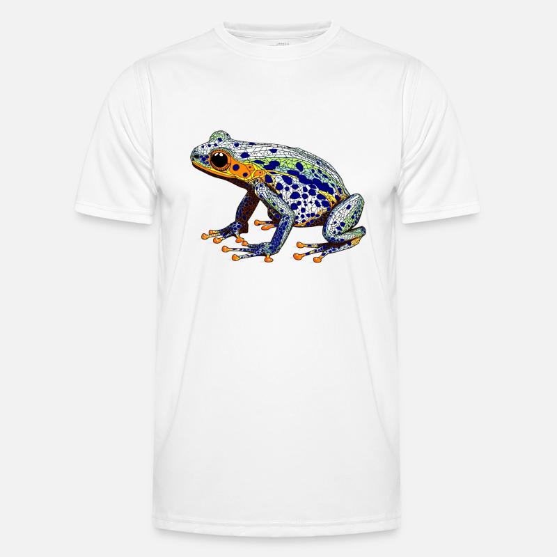Pfeilgiftfrosch mit schöner Warnfarbe als Lurch Männer Funktions-T-Shirt