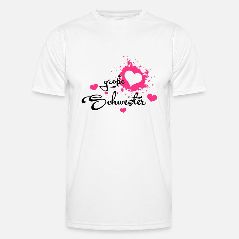 Große Schwester - Herzchen - Männer Funktions-T-Shirt - Weiß