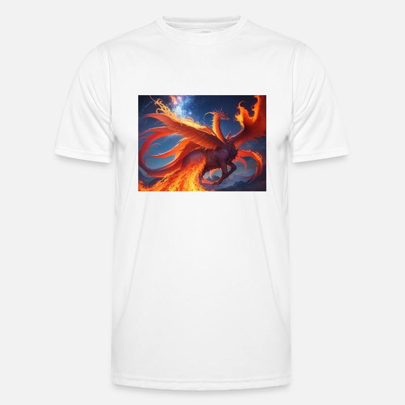 blue red sky with a creature generated ai - Men's Functional T-Shirt - white