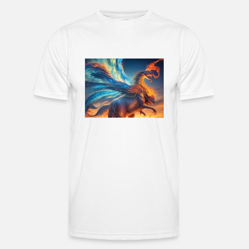 blue red sky with a creature generated ai Men's Functional T-Shirt