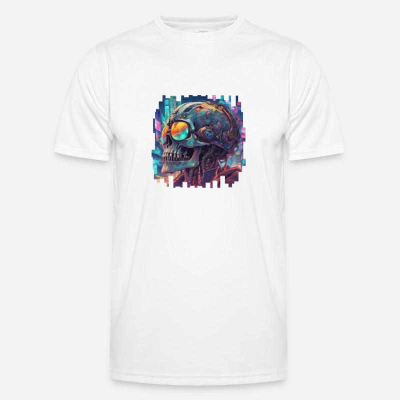 Crâne Cyberpunk // NeonByte Cranium T-shirt sport Homme