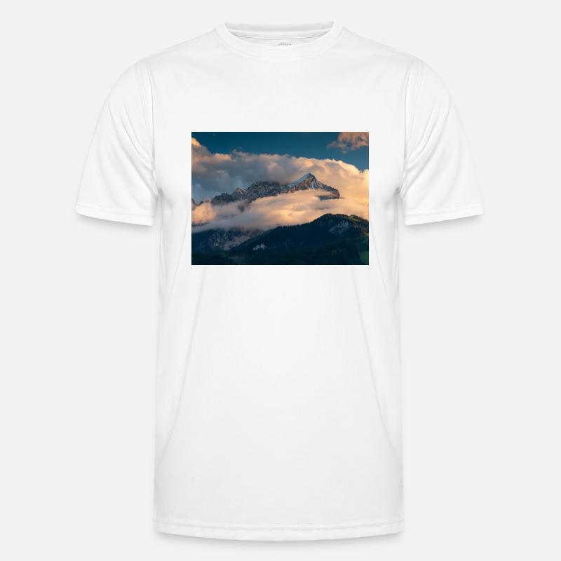 Alpspitze in clouds Men's Functional T-Shirt