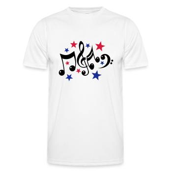 Noten und Sterne 3c - Männer Funktions-T-Shirt - Weiß - Vorne - AI Model Male 178 dark (178cm)