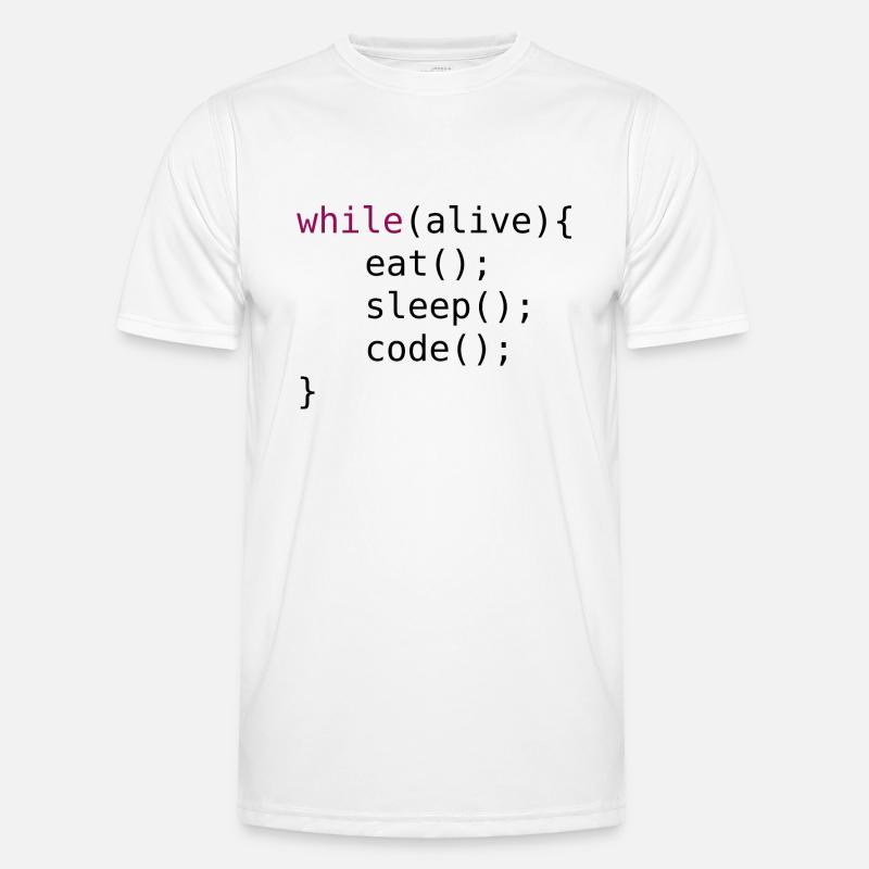 Lustiger Code Quellcode - Männer Funktions-T-Shirt - Weiß