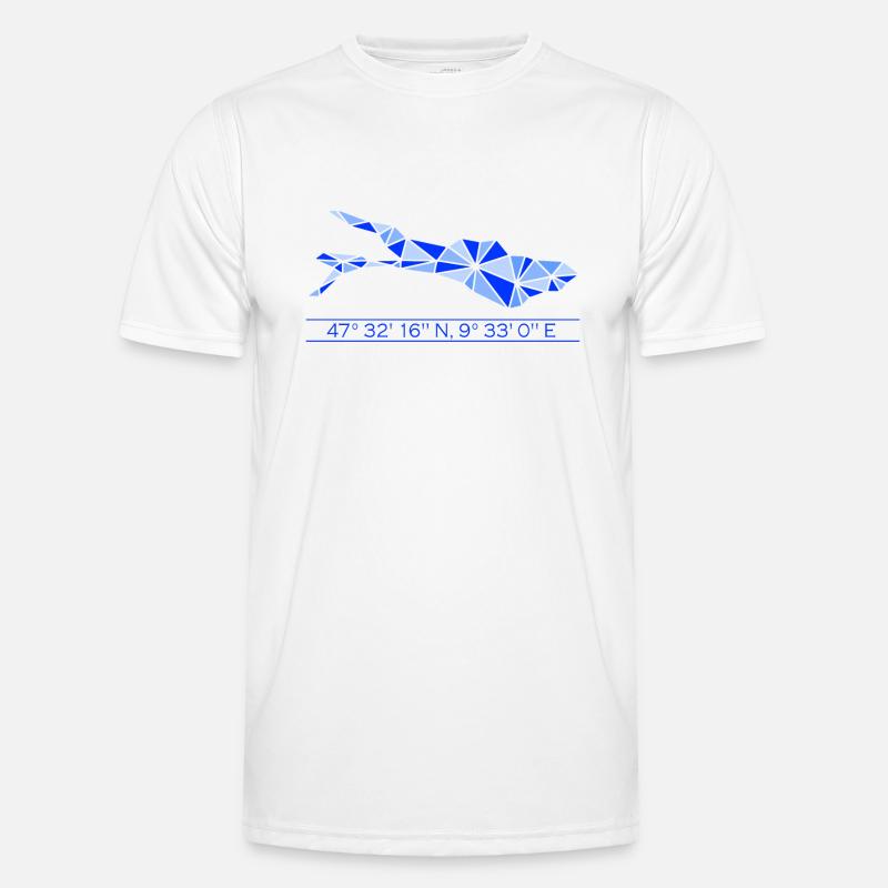 Lake Constance | Coordinates | Blue - Men's Functional T-Shirt - white