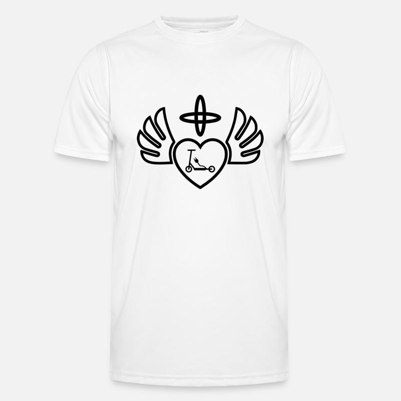 E-Scooter E-Roller Scooter - Männer Funktions-T-Shirt - Weiß