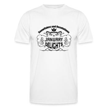 Snowflakes and Resolutions: January Delights. - Men's Functional T-Shirt - white - Front - AI Model Male 178 dark (178cm)