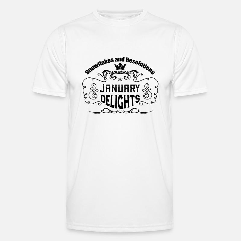 Schneeflocken und Vorsätze: Januar-Freuden. - Männer Funktions-T-Shirt - Weiß