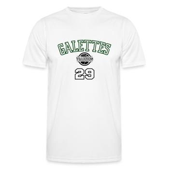 " entrainement équipe Galettes" - T-shirt sport Homme - blanc - Devant - AI Model Male 178 dark (178cm)