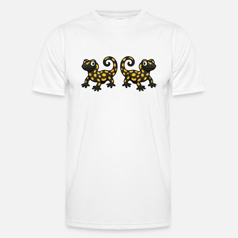 Salamander Gecko comic 2 - Männer Funktions-T-Shirt - Weiß