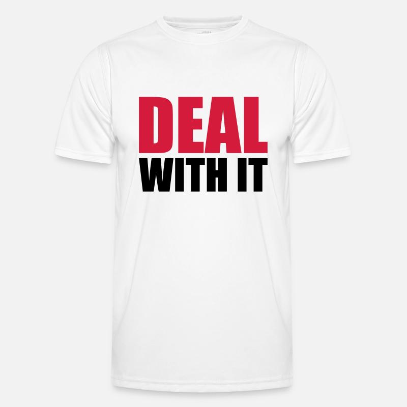 Spruch cool text deal with it relaxe b T-shirt sport Homme