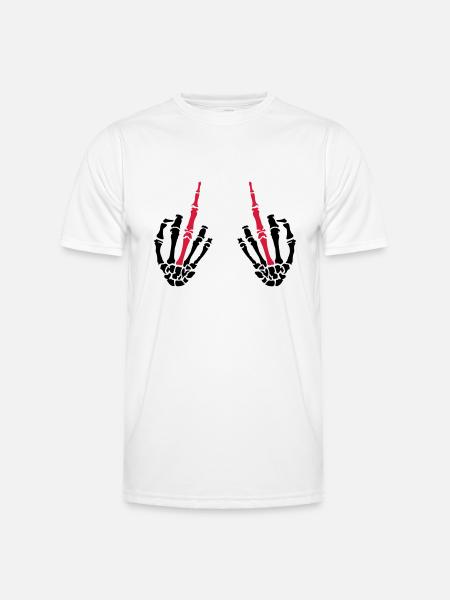 middle fingers - Männer Funktions-T-Shirt - Weiß