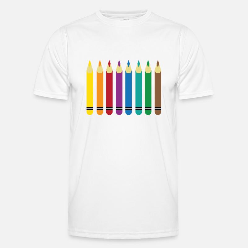 colored pencils - Men's Functional T-Shirt - white