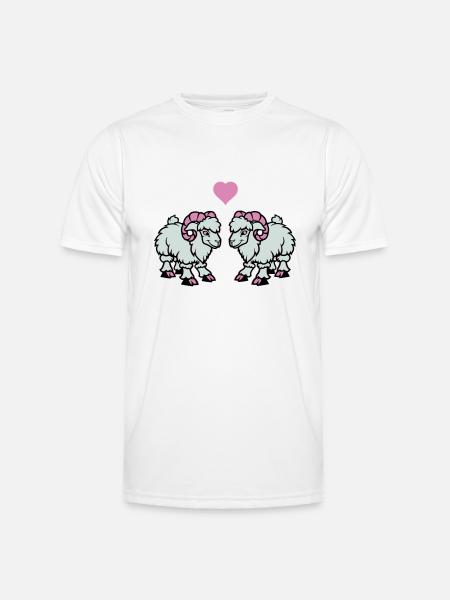 Sheep Comic Aries Love - Men's Functional T-Shirt - white