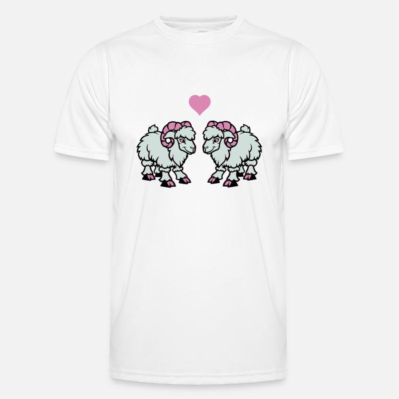schaf comic widder love - Männer Funktions-T-Shirt - Weiß