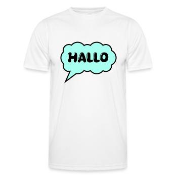 Speech bubble Hello - Men's Functional T-Shirt - white - Front - AI Model Male 178 dark (178cm)