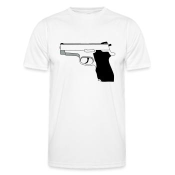 Pistol - Men's Functional T-Shirt - white - Front - AI Model Male 178 dark (178cm)