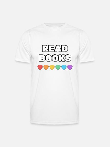 Read Books Rainbow Hearts - Men's Functional T-Shirt - white