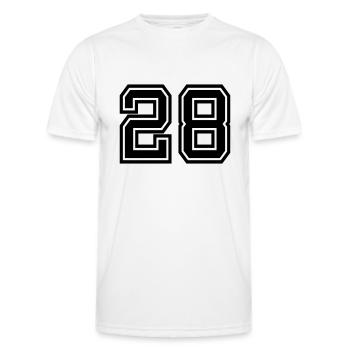 28 - Männer Funktions-T-Shirt - Weiß - Vorne - AI Model Male 178 dark (178cm)