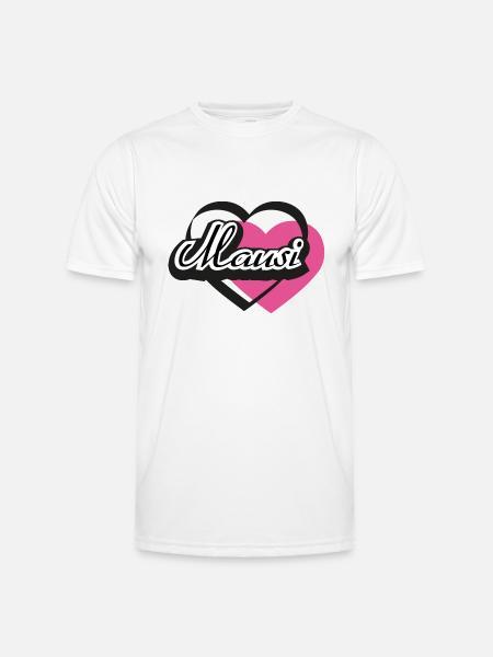 Kosename Mausi Herz - Männer Funktions-T-Shirt - Weiß