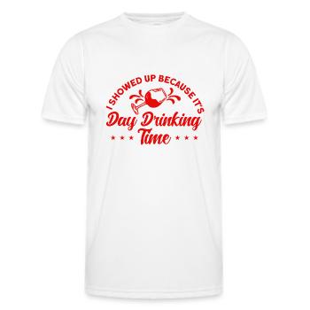 Day Drinking Wine Glasses Drinking Gift - Men's Functional T-Shirt - white - Front - AI Model Male 178 dark (178cm)